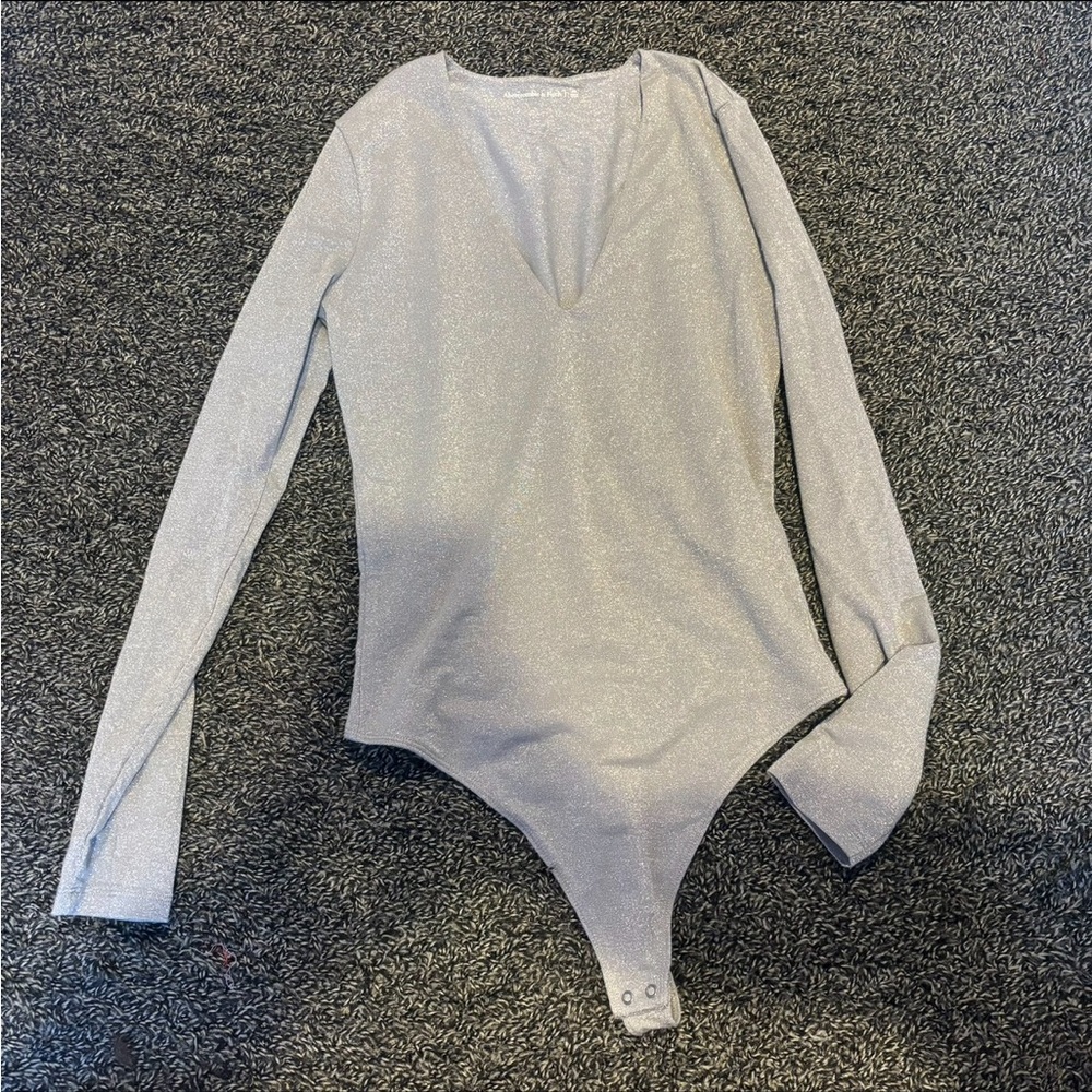 Abercrombie & Fitch Silver Long Sleeve Bodysuit